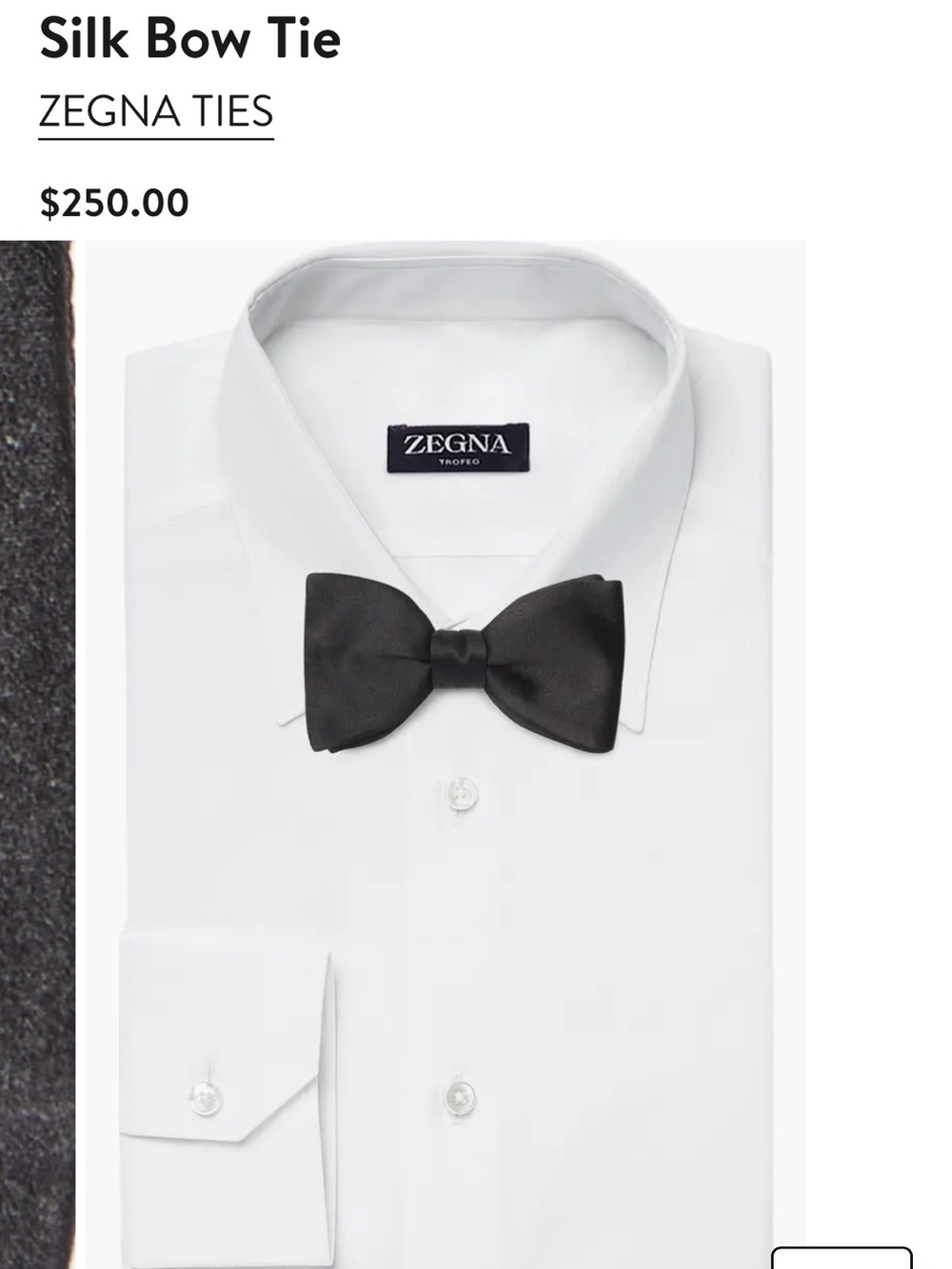 ZEGNA TIES 100% Silk Bow Tie
$250 black  one size , gently used